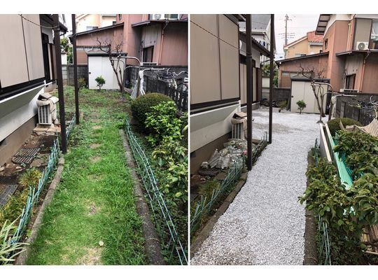 横浜市鶴見区の砂利敷工事