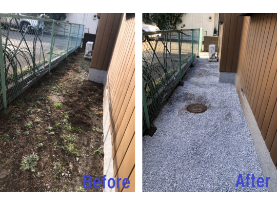 海老名市　砂利敷き